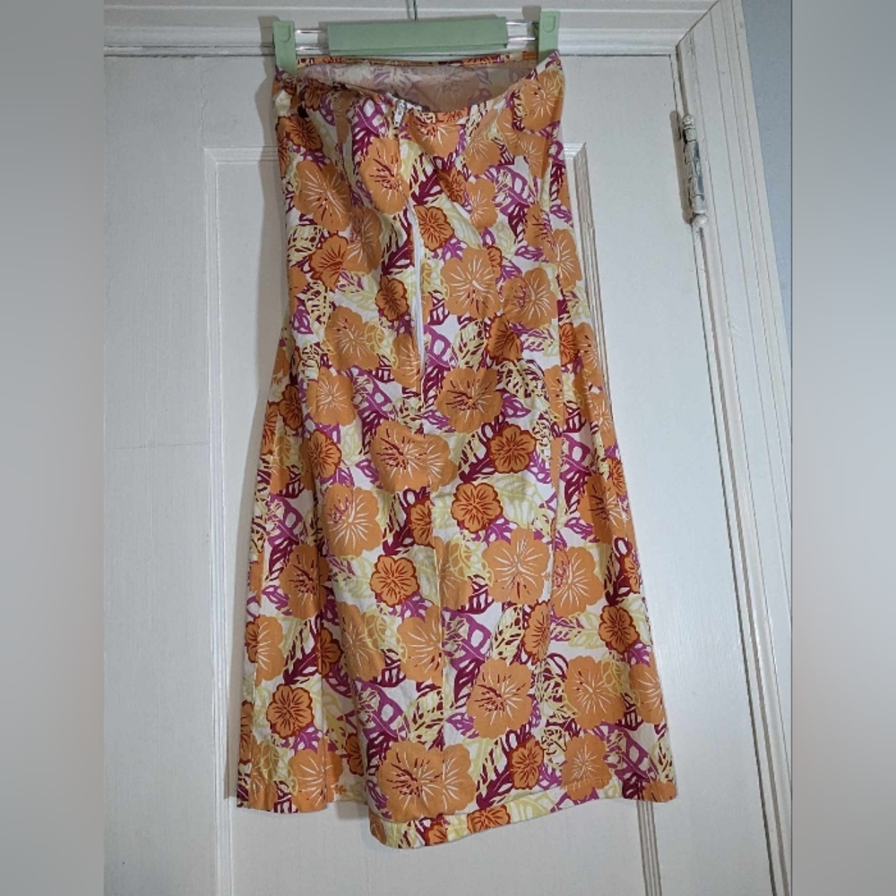 Vintage Y2K tropical no boundaries strapless dress 2000s - Picture 2 of 3